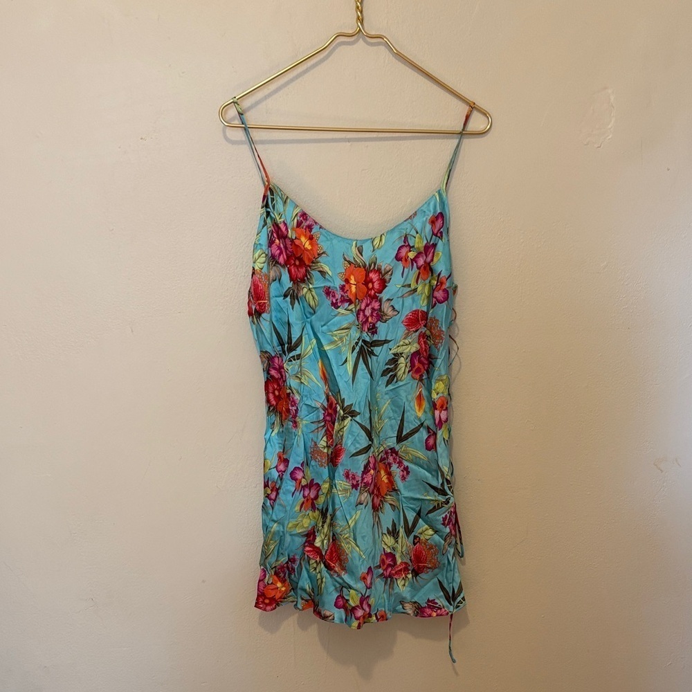 Victoria's Secret Turquoise and Red Floral Nightgown